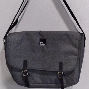 H & R Block Messenger/Laptop Shoulder Bag. Grey. Like New. Great Condition.